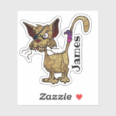 Sticker Chat de dessin en colère Face Sarcasme (Feuille)