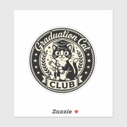 Sticker Chat de fin d'études Chat drôle Graphique - Chat d (Feuille)