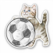 Sticker Chat de football étanche (Devant)