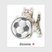 Sticker Chat de football étanche (Feuille)
