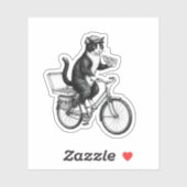 Sticker Chat de livraison de pizza rétro (Feuille)