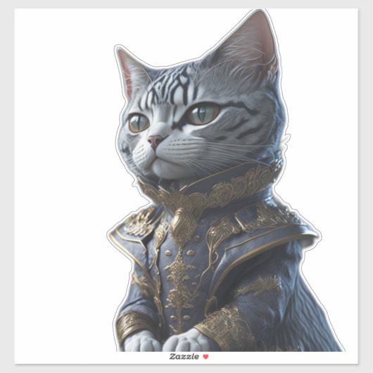 Sticker Chat de mode victorien (Feuille)