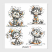 Sticker Chat de Noël (Feuille)