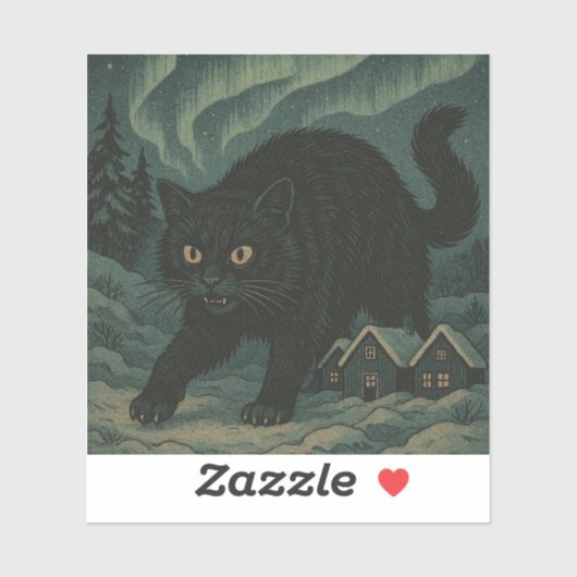 Sticker Chat de Noël islandais Yule (Feuille)