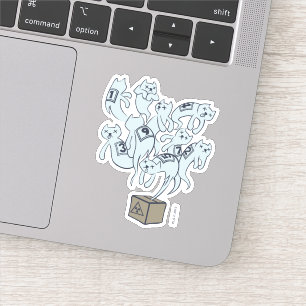 Sticker Chat de Schrödinger les 9 vies