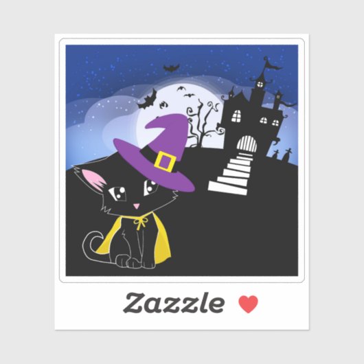 Sticker Chat d'Halloween (Feuille)