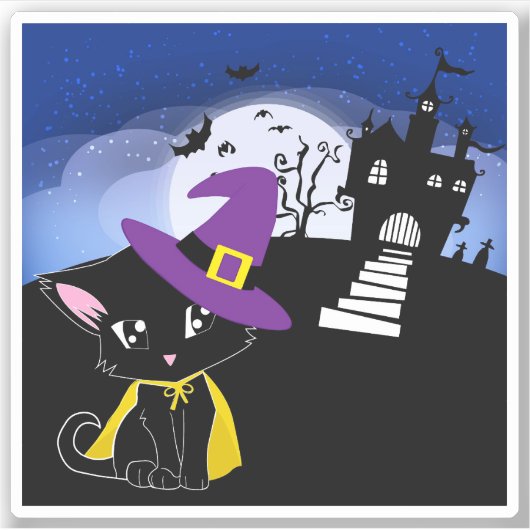 Sticker Chat d'Halloween (Devant)