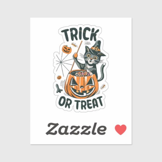 Sticker Chat d'Halloween abstrait (Feuille)