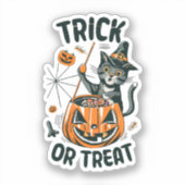 Sticker Chat d'Halloween abstrait (Recto)