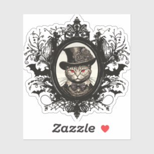 Sticker Chat d'Halloween, Chat Vampire, crocs