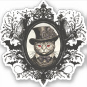 Sticker Chat d'Halloween, Chat Vampire, crocs (Devant)