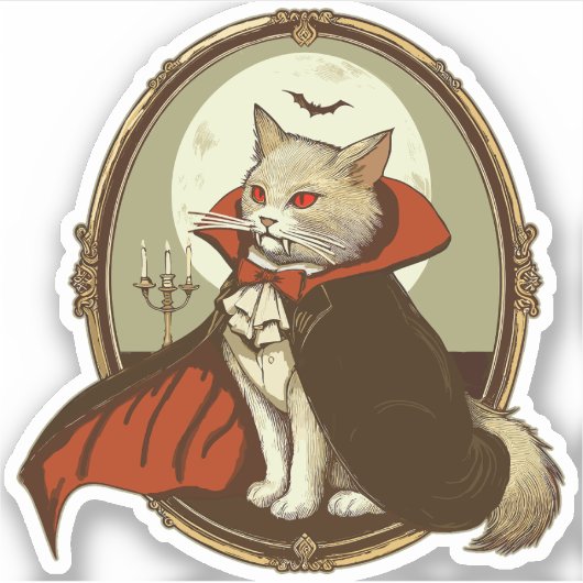 Sticker Chat d'Halloween, Comte Catula (Devant)