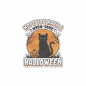 Sticker Chat d'Halloween Mignon Design de Gravure Vintage_ (Devant)