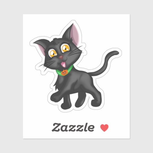 Sticker Chat d'Halloween mignonne (Feuille)