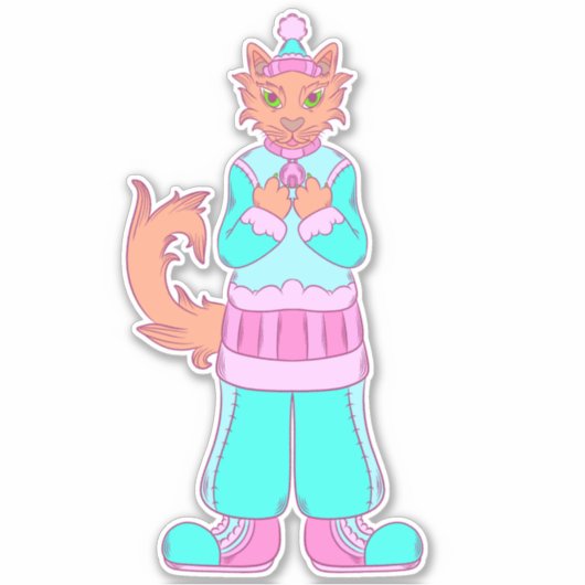 Sticker Chat d'hiver (Devant)