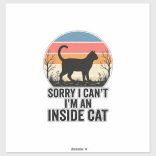 Sticker Chat drôle à l'intérieur Design vintage pour amate