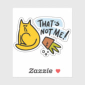 Sticker Chat drôle et pot de fleurs renversé (Feuille)