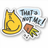 Sticker Chat drôle et pot de fleurs renversé (Devant)