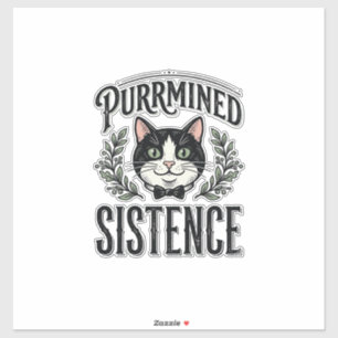 Sticker Chat Drôle Purrminé Sistence Graphique Vintage_1