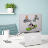 Sticker Chat Drôle Sur Skateboard (Ordinateur portable sur le bureau)