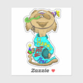 Sticker Chat du Nouvel An de Big Head (Feuille)