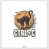 Sticker Chat effrayant CTRL C Conception vectorielle Hallo (Feuille)
