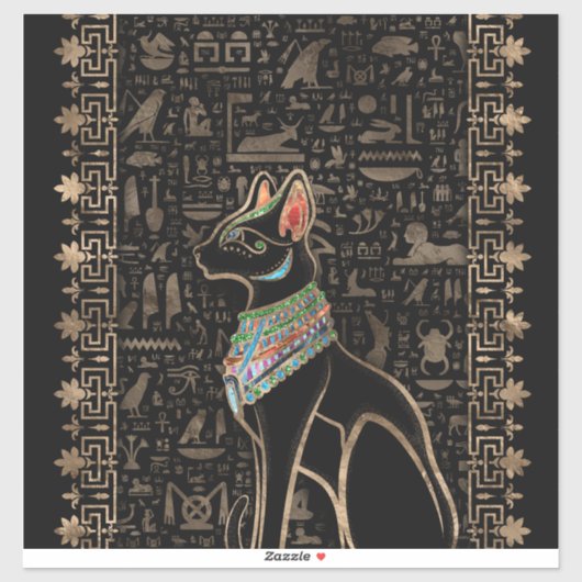 Sticker Chat égyptien - Bastet (Feuille)