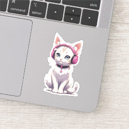 Sticker Chat élégant dans les tendances de casque
