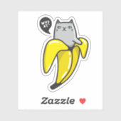 Sticker Chat en banane (Feuille)
