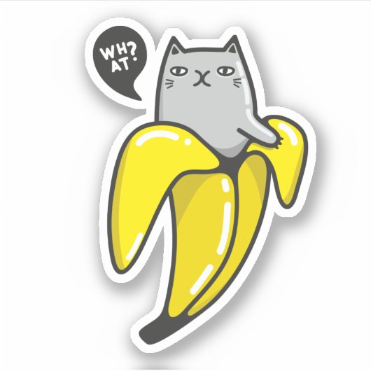 Sticker Chat en banane (Devant)