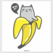 Sticker Chat en banane (Feuille)