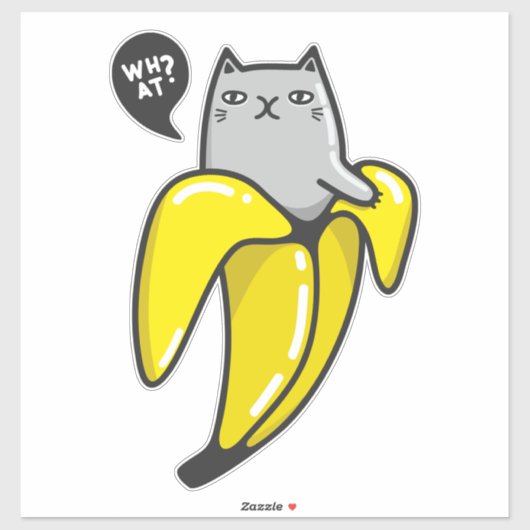 Sticker Chat en banane (Feuille)