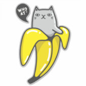 Sticker Chat en banane (Devant)