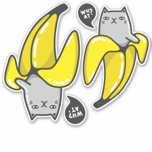 Sticker Chat en banane (Devant)