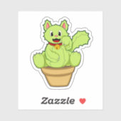 Sticker Chat en cactus (Feuille)
