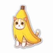Sticker Chat en costume de banane (Devant)