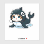 Sticker Chat en costume Orca (Feuille)