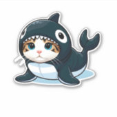 Sticker Chat en costume Orca (Devant)