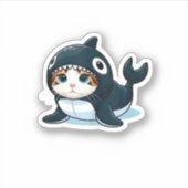 Sticker Chat en costume Orca (Devant)