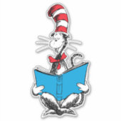 Sticker Chat en lecture Casquette (Devant)