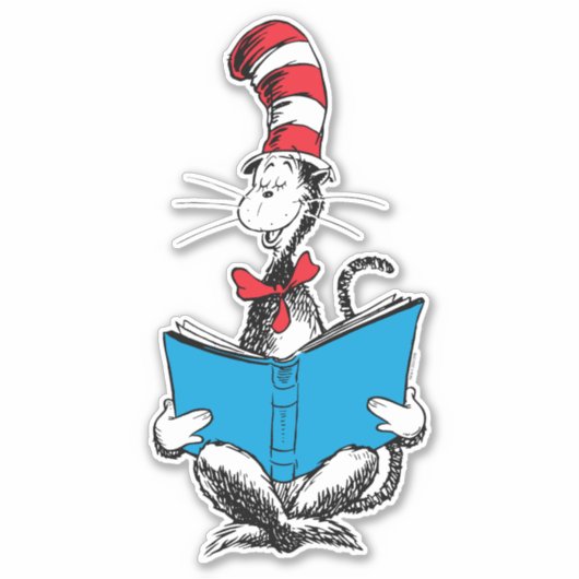 Sticker Chat en lecture Casquette (Devant)