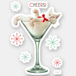 Sticker Chat en verre Martini
