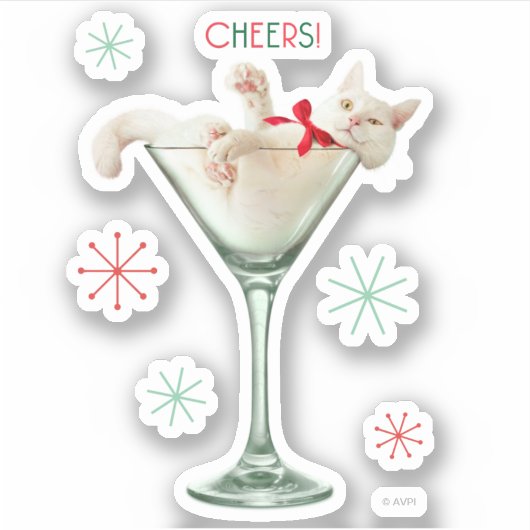Sticker Chat en verre Martini (Devant)