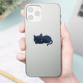 Sticker Chat endormi bleu marine – Joli chat de nuit (Téléphone)