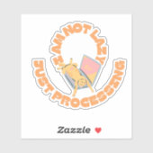 Sticker Chat endormi drôle sur un ordinateur portable (Feuille)