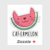Sticker Chat-Ermelon Funny Chat Watermelon Pun (Feuille)