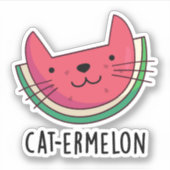Sticker Chat-Ermelon Funny Chat Watermelon Pun (Devant)