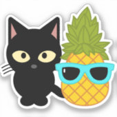 Sticker chat et ananas sont les meilleurs amis (Recto)