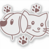 Sticker Chat et chien mignons en ligne (Devant)