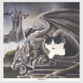 Sticker Chat et Gargouille (Feuille)